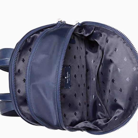 NWT Auth Kate Spade Medium Navy Nylon Backpack - Picture 3 of 9